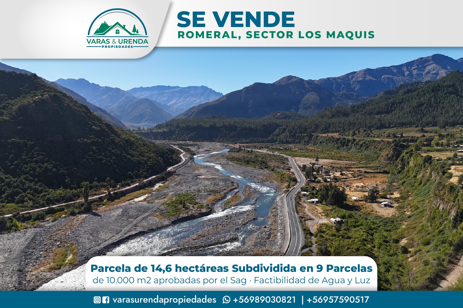 Se Vende parcela de 14,6 hás. en Romeral, Sector los Maquis