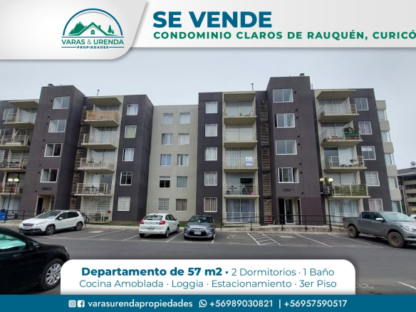 Se Vende departamento en Condominio Claros de Rauquén, Curicó