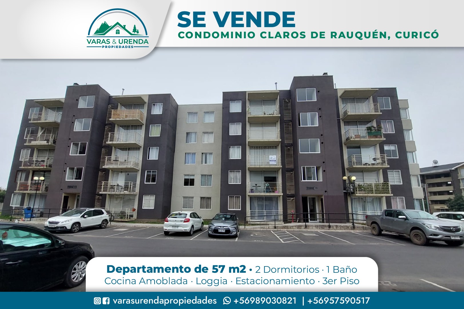 Se Vende departamento en Condominio Claros de Rauquén, Curicó