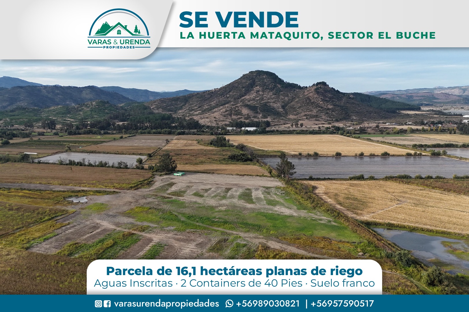 Se Vende parcela de 16,1 hás. en La Huerta Mataquito, Sector el Buche
