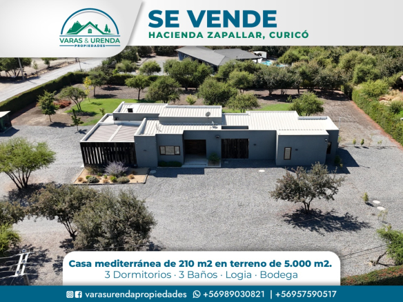 Se Vende excelente casa de 210 m2 en Hacienda Zapallar, Curicó