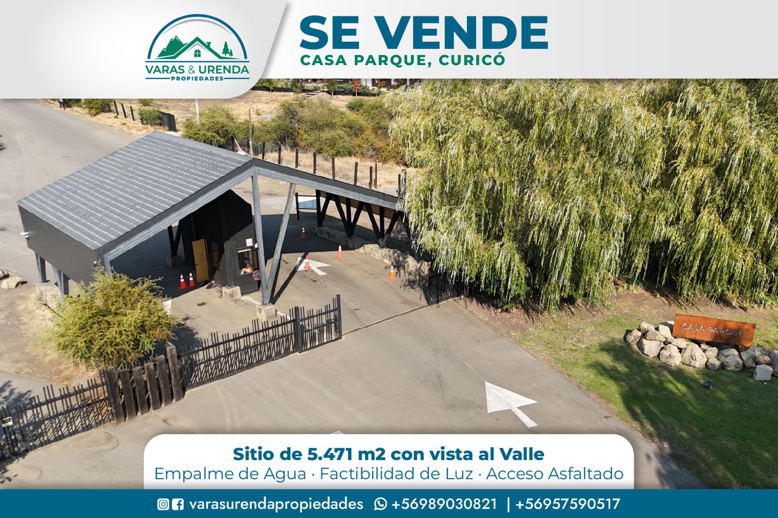 Se Vende excelente sitio de 5.471 m2 en Casa Parque, Curicó