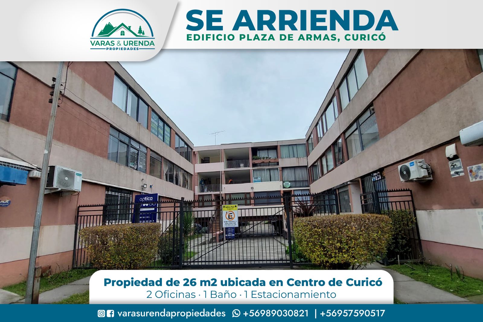 Se Arrienda excelente propiedad en pleno centro de Curicó