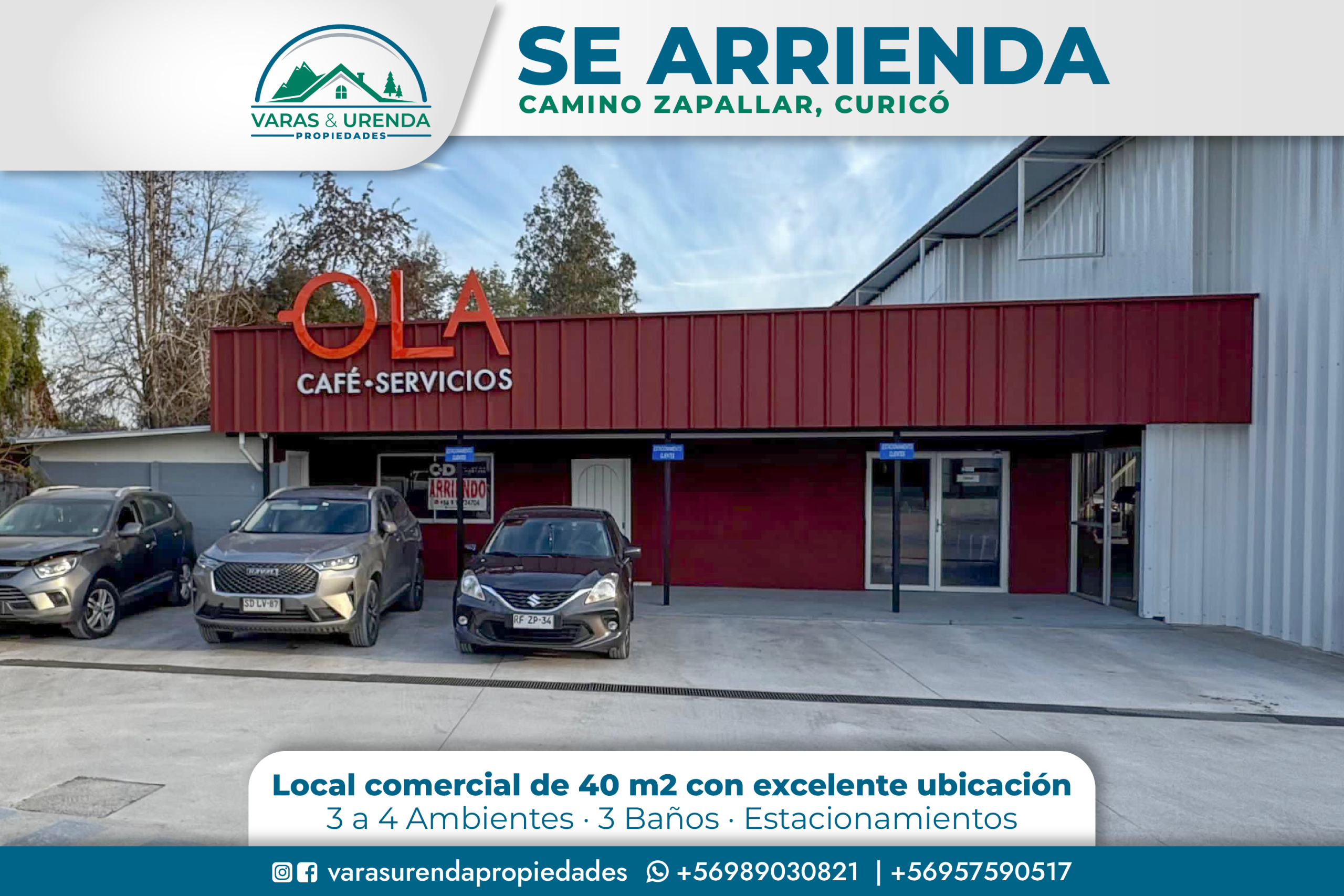 Se Arrienda excelente local comercial en Camino Zapallar, Curicó