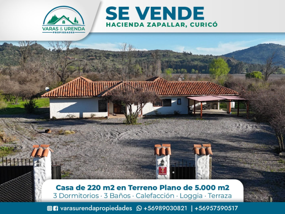 Se Vende casa estilo chilena de 220 m2 en Hacienda Zapallar, Curicó