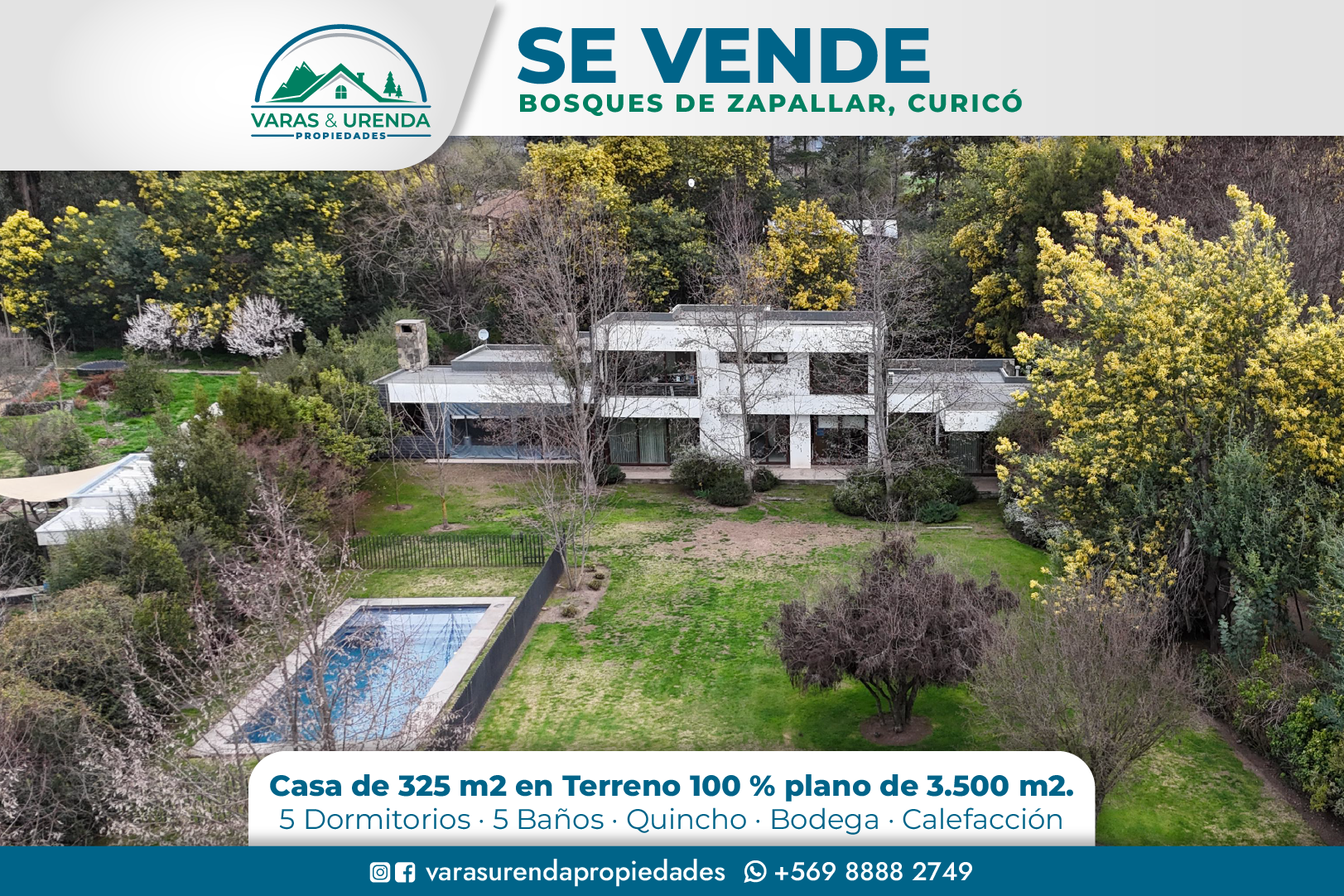 Se Vende excelente casa de 325 m2 en Bosques de Zapallar, Curicó