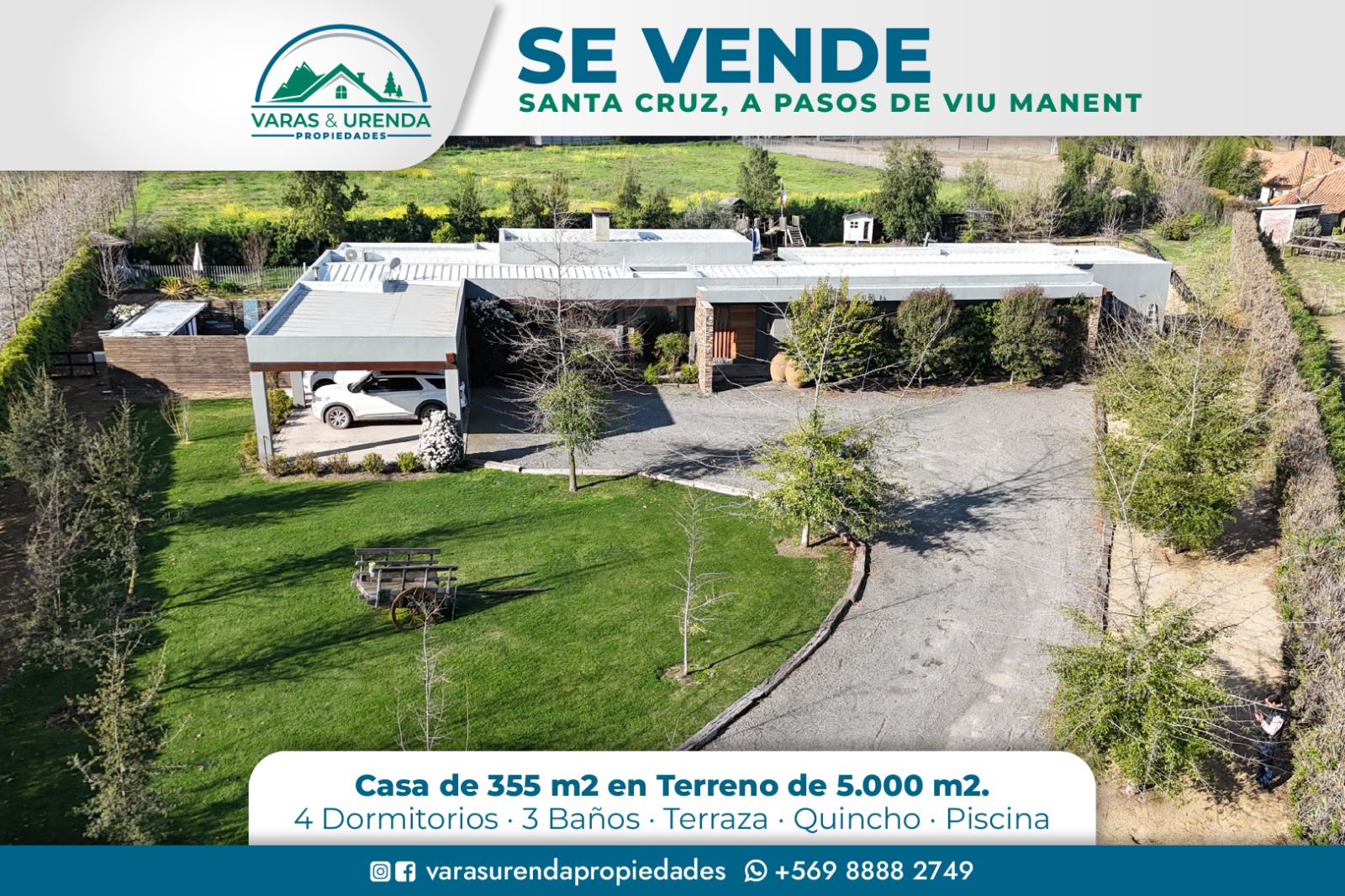 Se Vende excelente casa de 355 m2 en Santa Cruz
