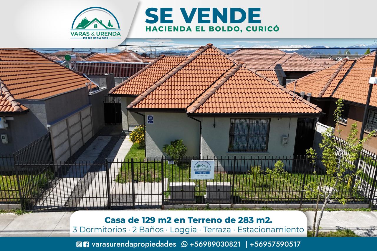 Se Vende casa de 129 m2 en Hacienda el Boldo, Curicó