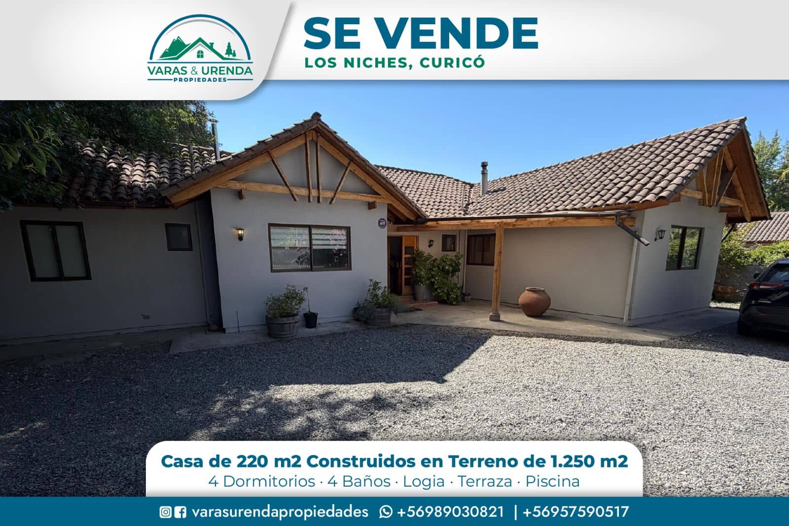 Se Vende casa de 220 m2 en Los Niches, Curicó