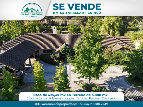 Se Vende espectacular casa de 426 m2 en Km 1,5, Zapallar, Curicó