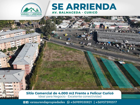 Se Arrienda sitio comercial de 4.000 m2 frente a Felicur, Curicó