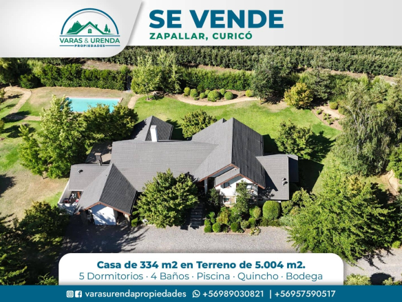 Se Vende linda casa de 334 m2 en Zapallar, Curicó