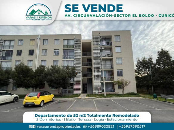 Se Vende excelente departamento de 52 m2 en sector El Boldo, Curicó