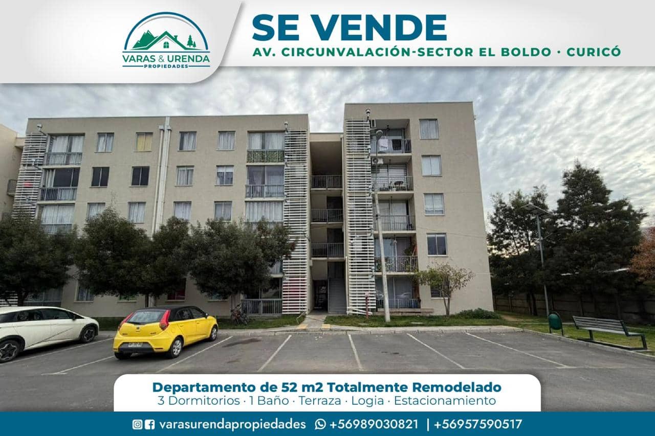Se Vende excelente departamento de 52 m2 en sector El Boldo, Curicó