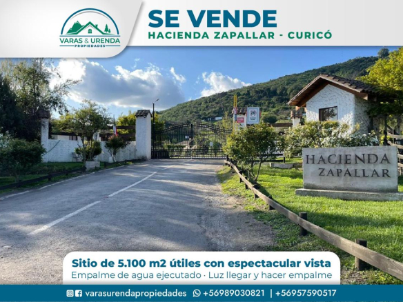 Se Vende sitio de 5.100 m2 en Hacienda Zapallar, Curicó