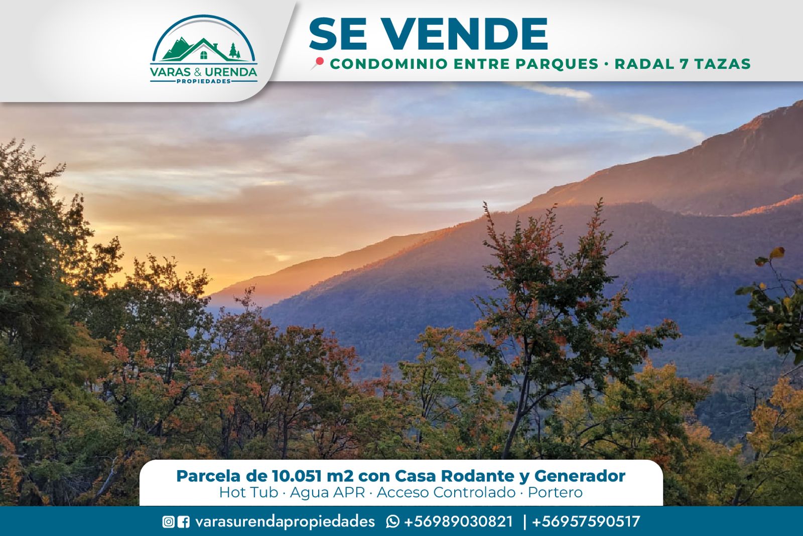 Se Vende excelente parcela de 10.051 m2 con casa rodante en Condominio Entre Parques, Radal 7 Tazas