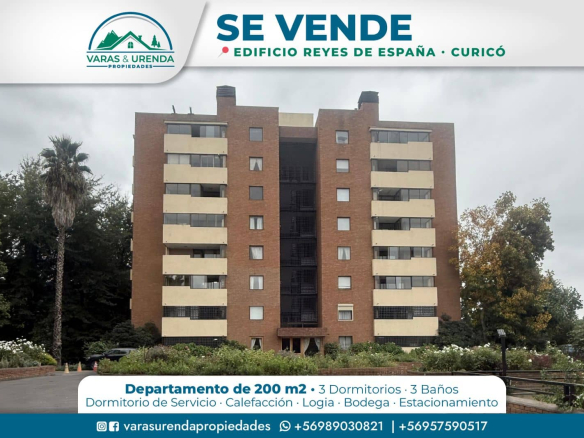 Se Vende departamento 200 m2 en Edificio Reyes de España, Curicó