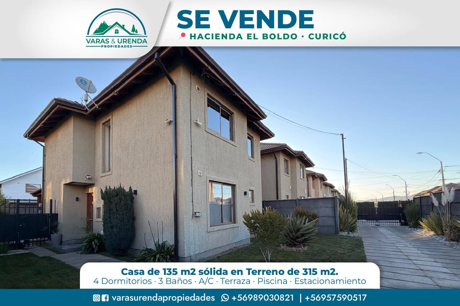 Se Vende casa remodelada de 135 m2 en Hacienda el Boldo, Curicó