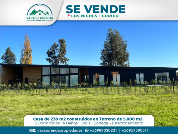 Se Vende espectacular casa de 230 m2 en Los Niches, Curicó